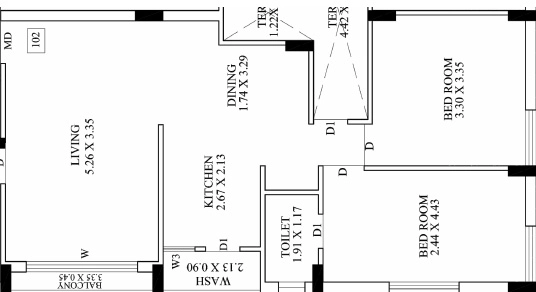 2 BHK Flat in Anadi Bhakti Bhumi in Mavdi, Rajkot - Image 925360