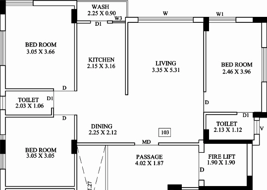 3 BHK Flat in Anadi Bhakti Bhumi in Mavdi, Rajkot - Image 925361