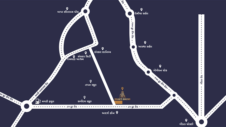 Location of Anadi Bhakti Bhumi in Mavdi, Rajkot - Image 420180