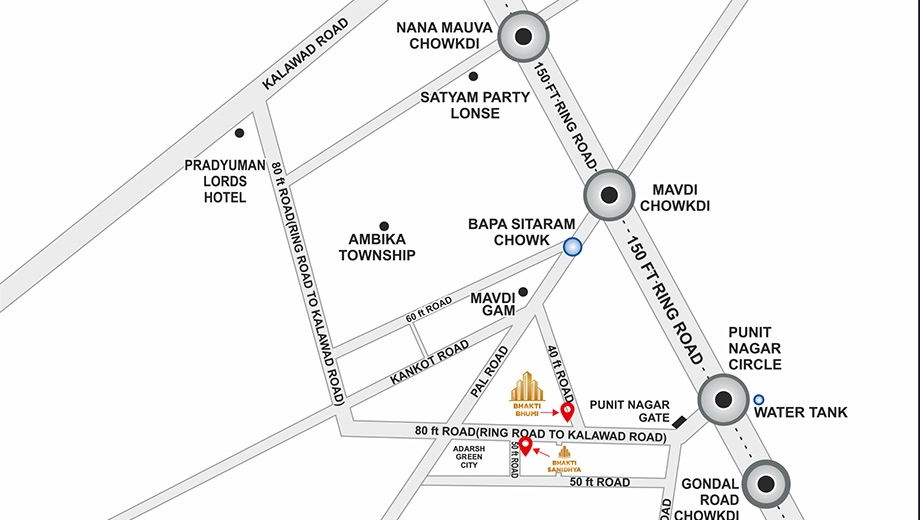 Location of Anadi Bhakti Sanidhya in Mavdi, Rajkot - Image 420186