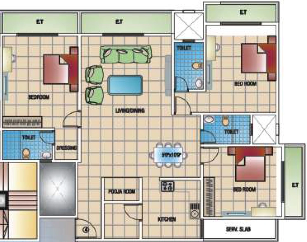 3 BHK Flat in Mangaldeep Ratanada in Ratanada, Jodhpur - Image 925428