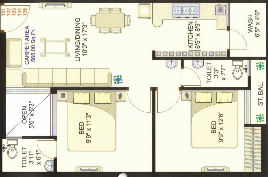 2 BHK Flat in Arya Avenue in Mavdi, Rajkot - Image 925367