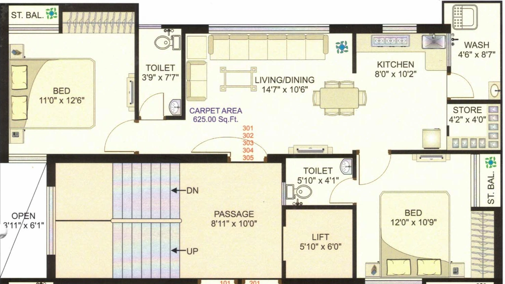 2 BHK Flat in Arya Avenue in Mavdi, Rajkot - Image 925368