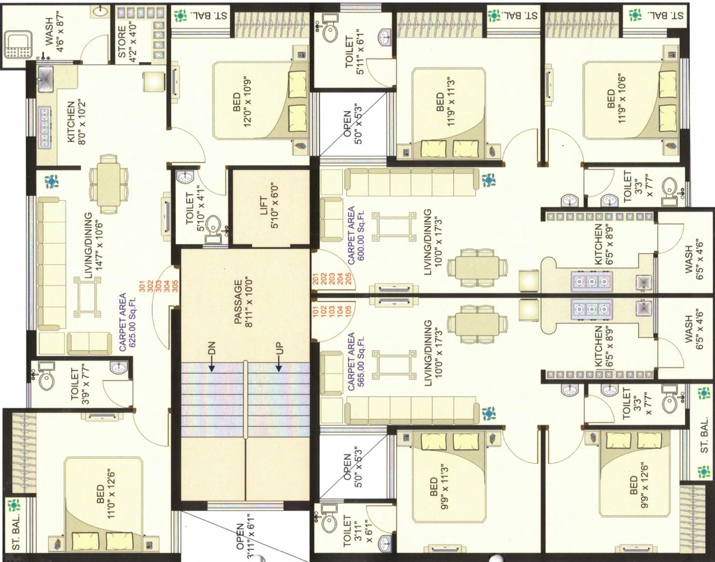 Floor Plan of Arya Avenue in Mavdi, Rajkot - Image 420213