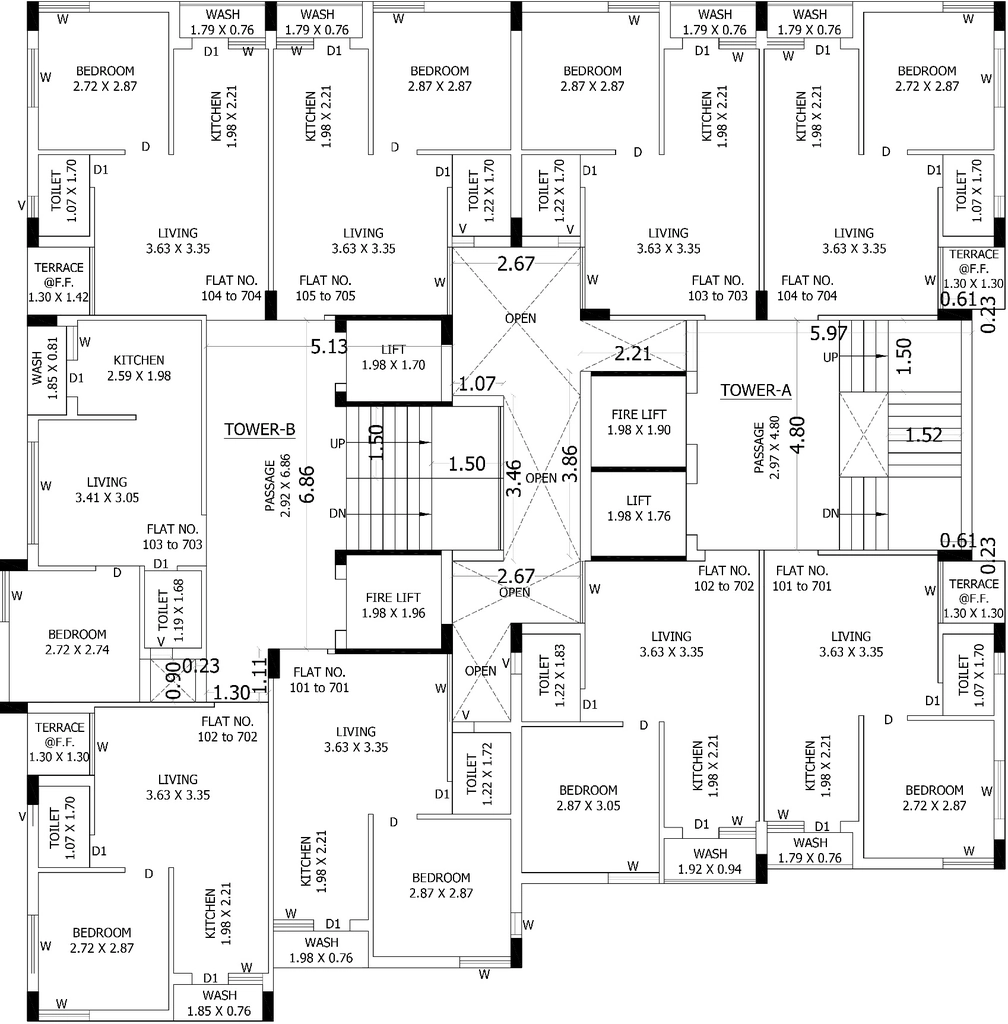 Floor Plan of Asman City in Mavdi, Rajkot - Image 420226