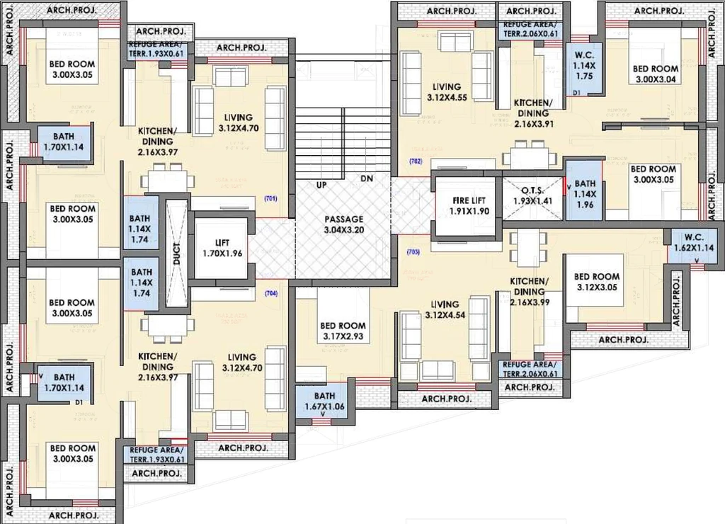 Floor Plan of Avisa One in Mavdi, Rajkot - Image 420234