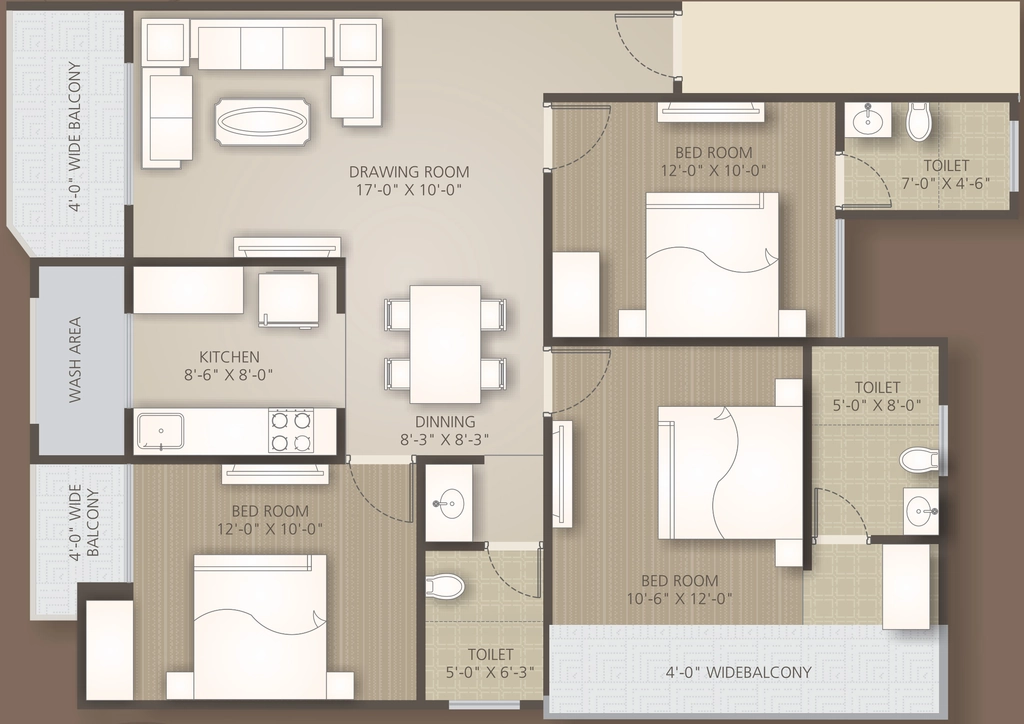 3 BHK Flat in Mannant Heights in Chaukhan, Jodhpur - Image 925436