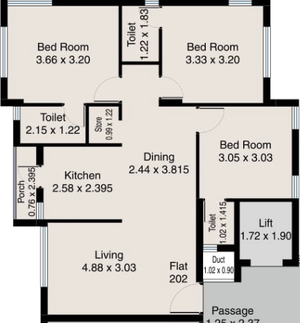 2 BHK Flat in Balaji Heaven Heights in Mota Mava, Rajkot - Image 925372