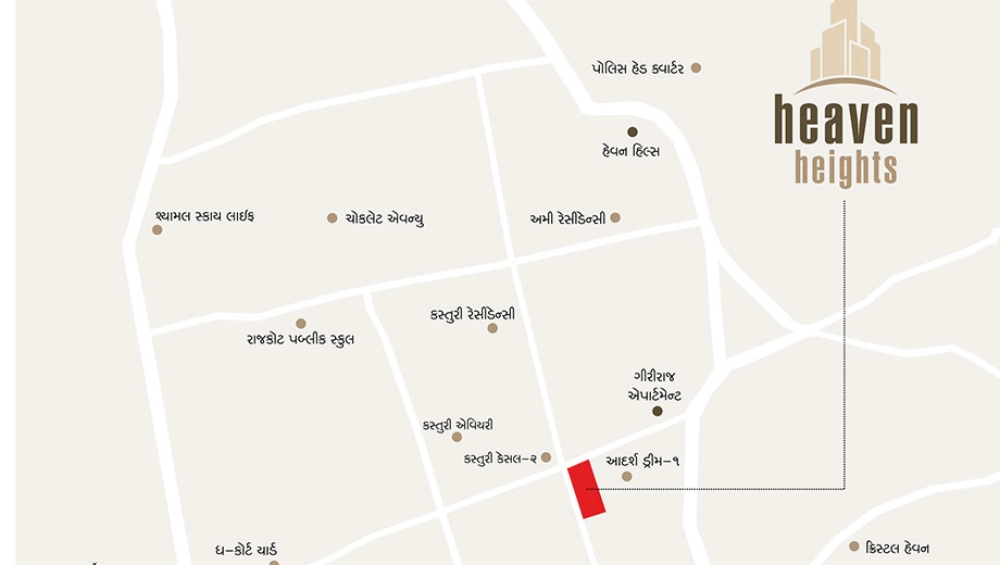 Location of Balaji Heaven Heights in Mota Mava, Rajkot - Image 420241