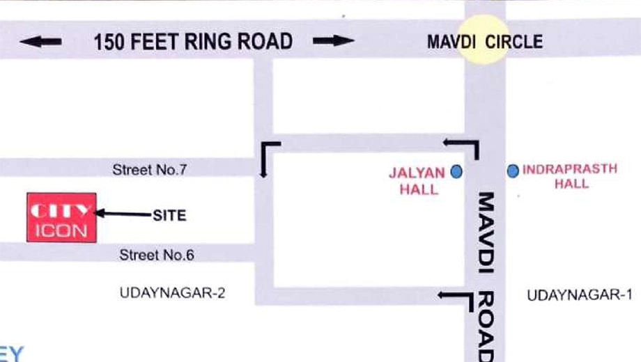 Location of Ravibhai City Icon in Mavdi, Rajkot - Image 420253