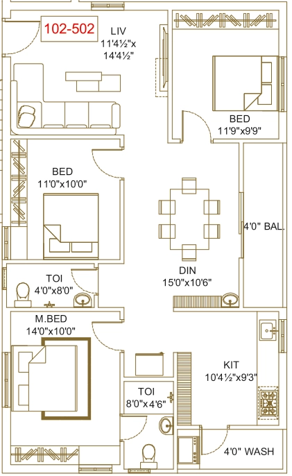 3 BHK Flat in Bandi Capital Gateway in Gollapudi, Vijayawada - Image 925376