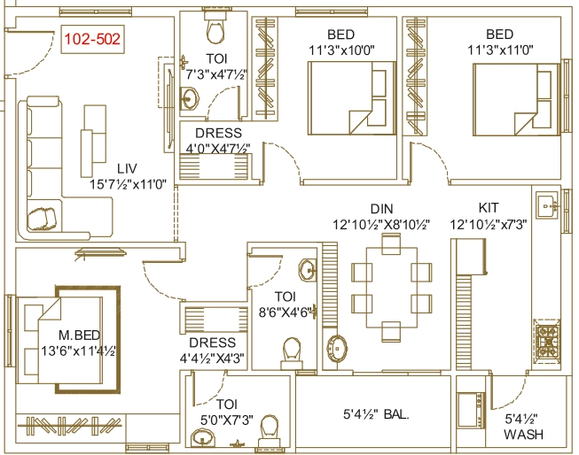 3 BHK Flat in Bandi Capital Gateway in Gollapudi, Vijayawada - Image 925377
