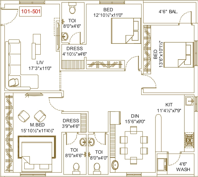 3 BHK Flat in Bandi Capital Gateway in Gollapudi, Vijayawada - Image 925378