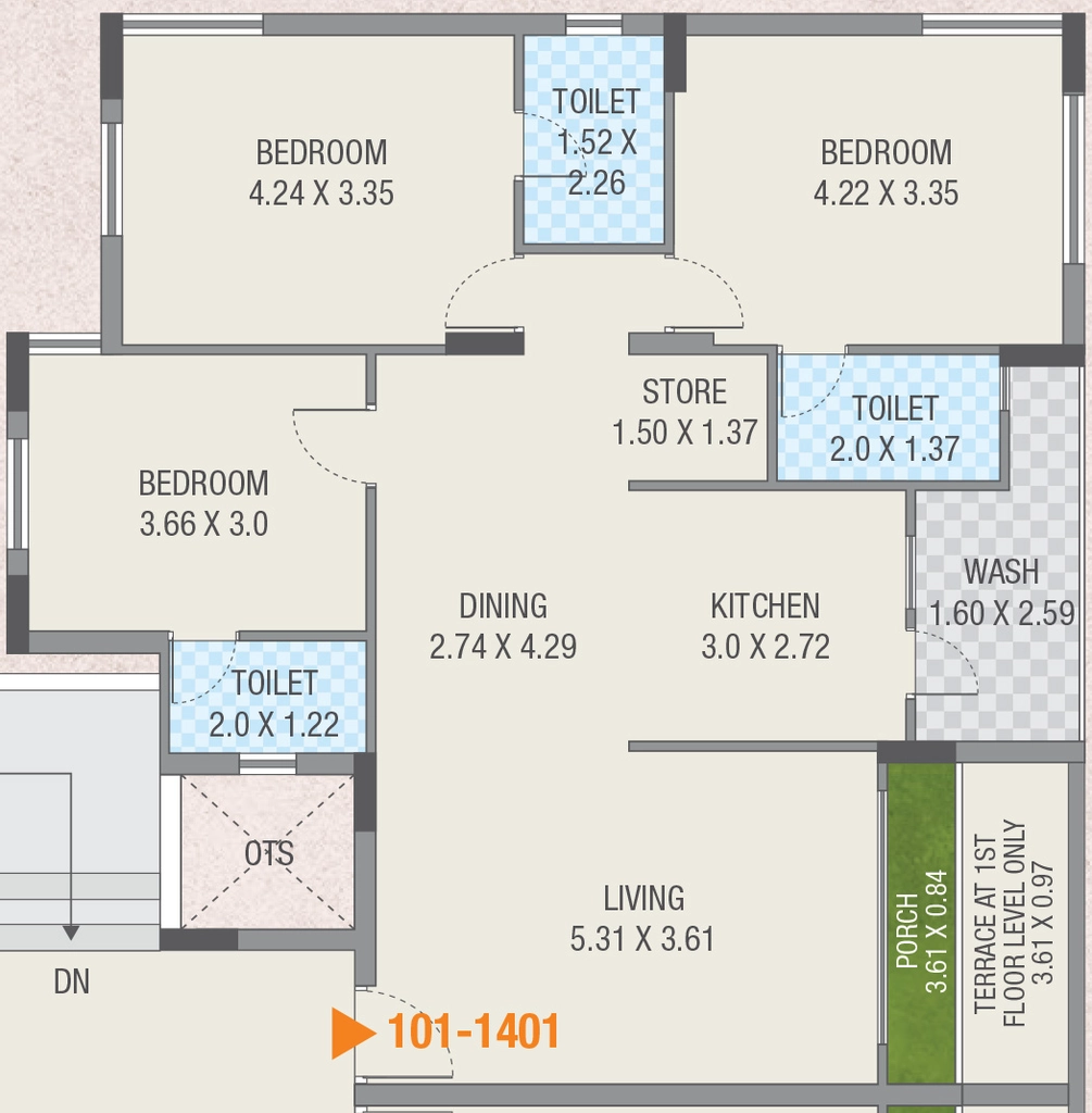 3 BHK Flat in Cubicon Altosa Impera in Mavdi, Rajkot - Image 925379