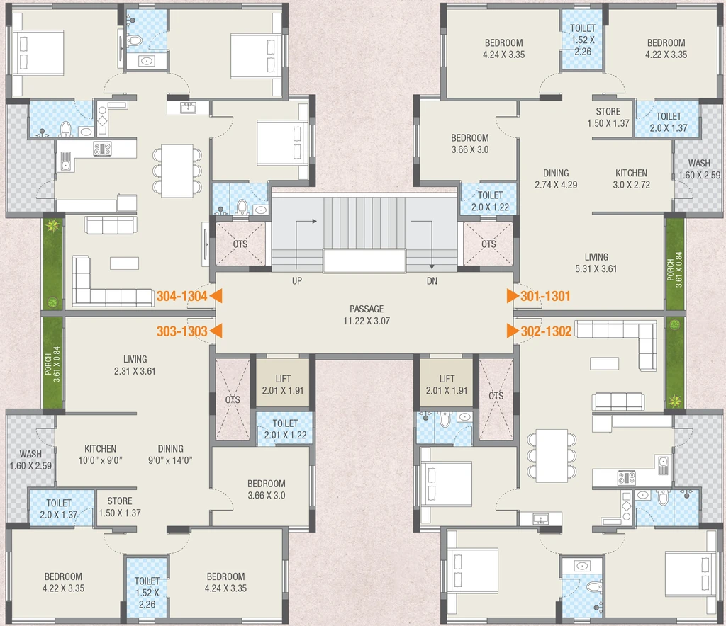 Floor Plan of Cubicon Altosa Impera in Mavdi, Rajkot - Image 420273