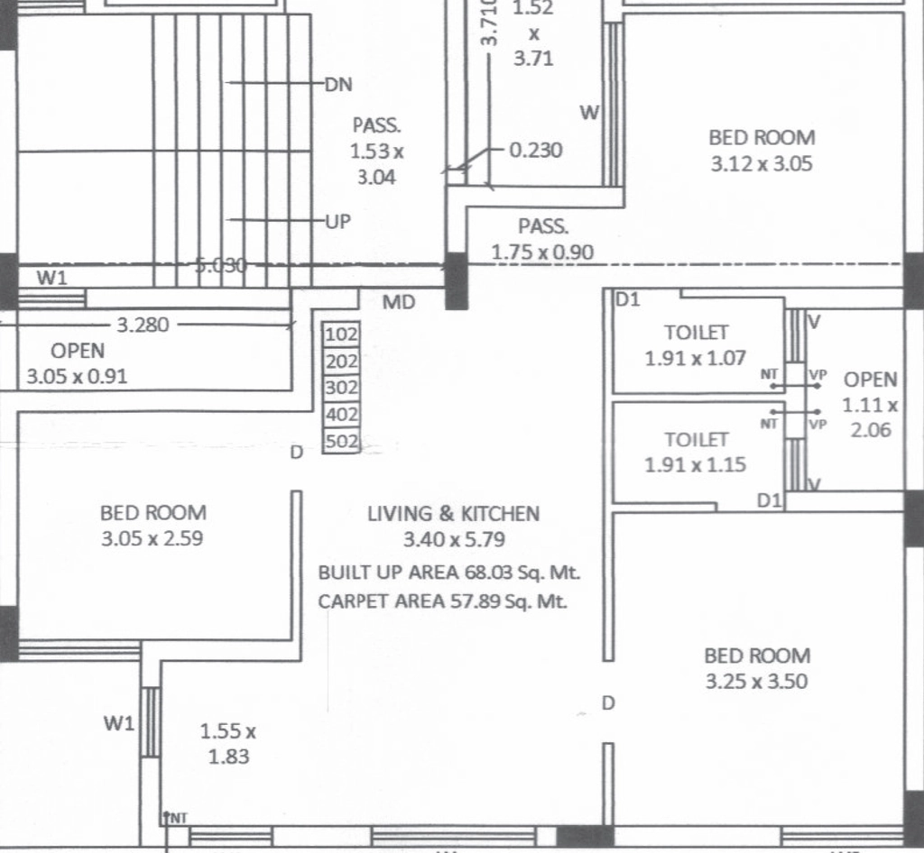 3 BHK Flat in Gitaben Dev Palace in Mavdi, Rajkot - Image 925381