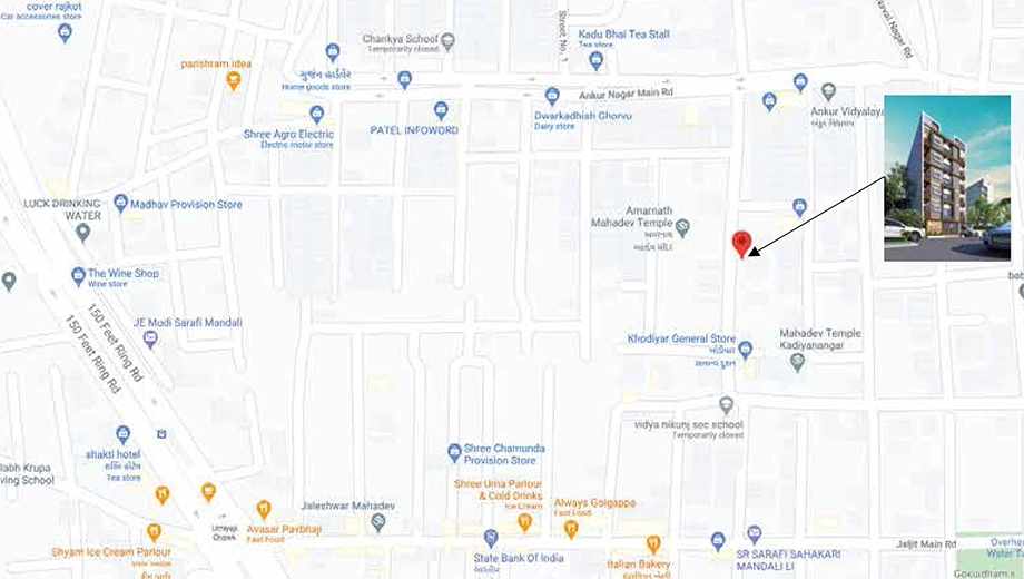 Location of Gitaben Dev Palace in Mavdi, Rajkot - Image 420279