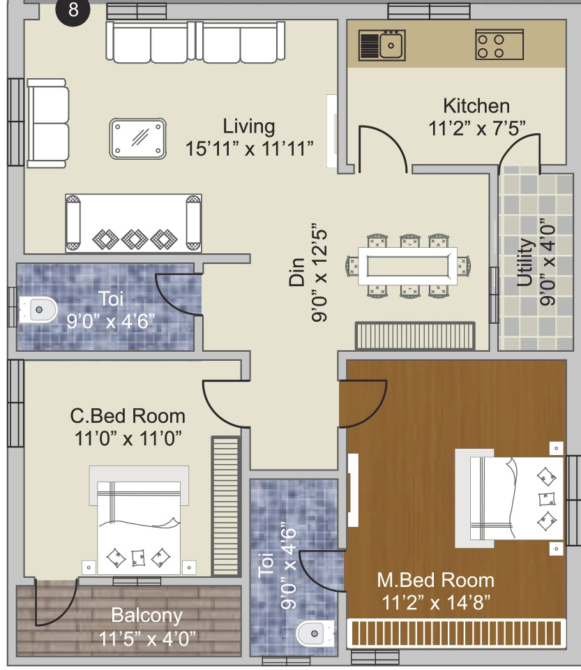 2 BHK Flat in Devis Nirvana in Gollapudi, Vijayawada - Image 925382
