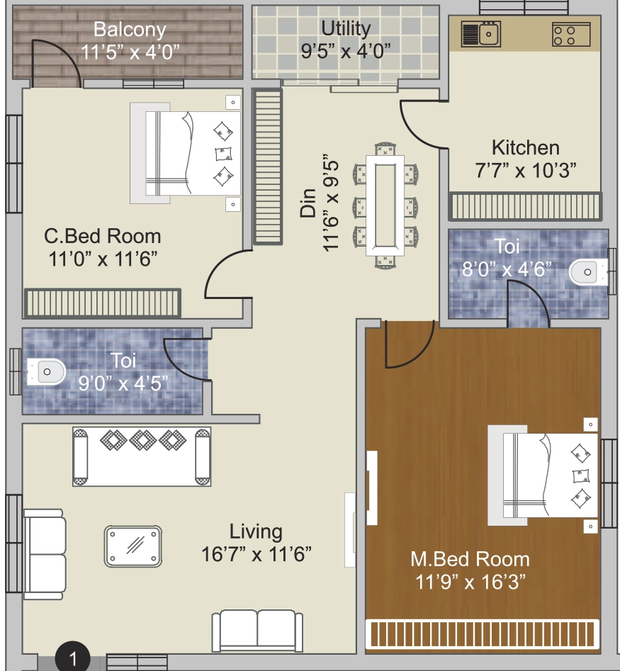 2 BHK Flat in Devis Nirvana in Gollapudi, Vijayawada - Image 925383