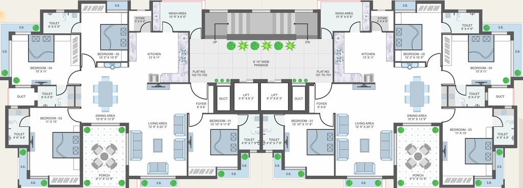 Floor Plan of Dhanshree 5 in Mavdi, Rajkot - Image 420294