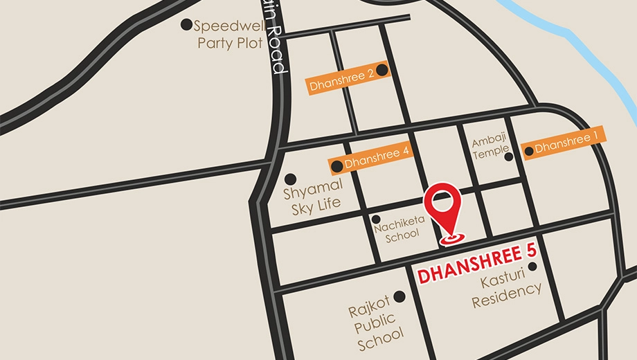 Location of Dhanshree 5 in Mavdi, Rajkot - Image 420292