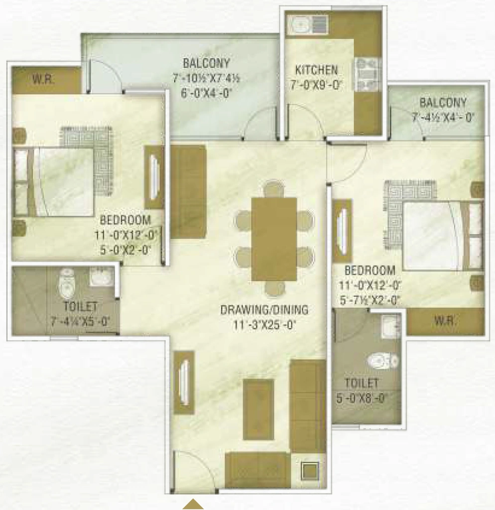 2 BHK Flat in Unique Apex Towers in Sangriya, Jodhpur - Image 925463