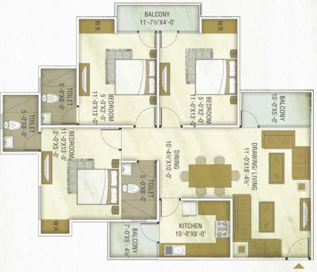 3 BHK Flat in Unique Apex Towers in Sangriya, Jodhpur - Image 925464