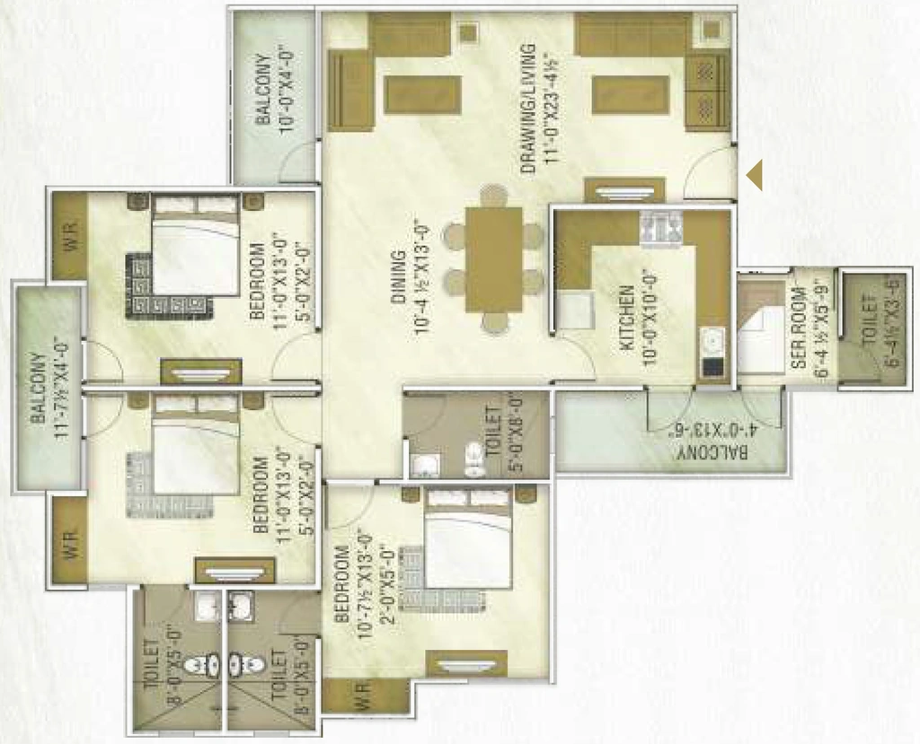 3 BHK Flat in Unique Apex Towers in Sangriya, Jodhpur - Image 925465