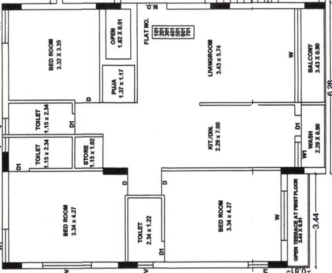 3 BHK Flat in Dhartidhan Height in Mavdi, Rajkot - Image 925386