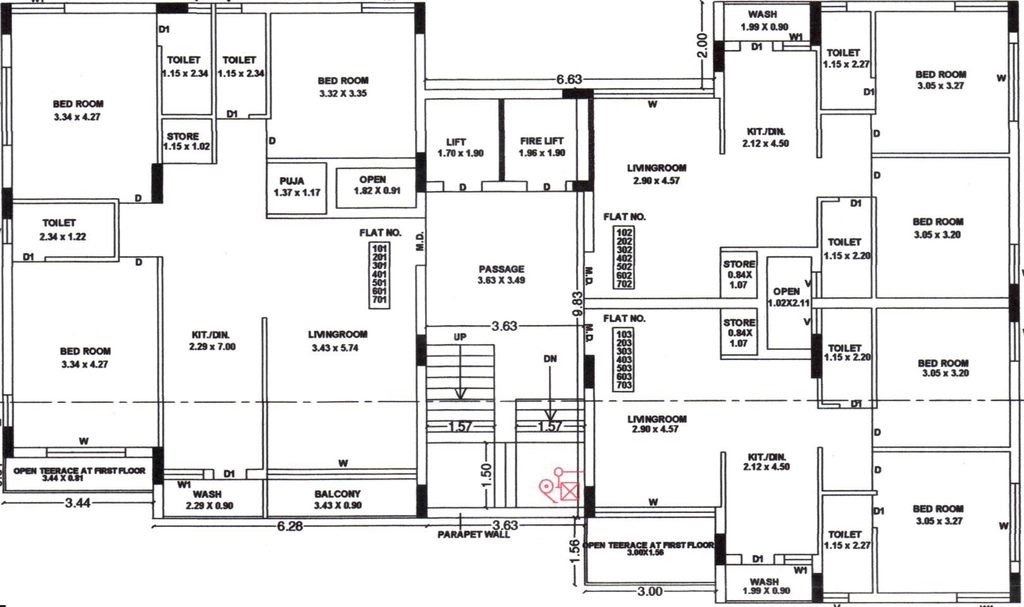 Floor Plan of Dhartidhan Height in Mavdi, Rajkot - Image 420302