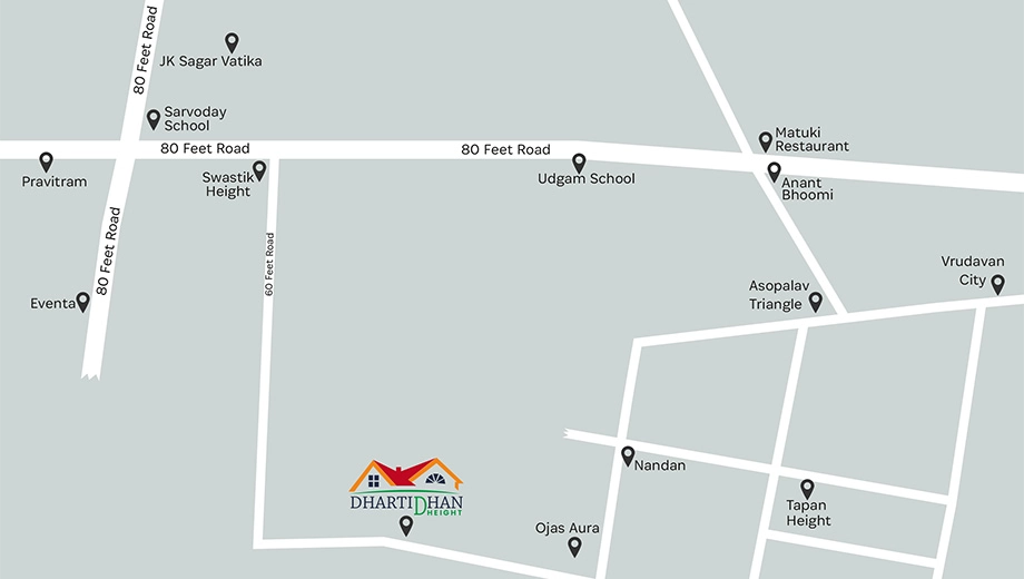 Location of Dhartidhan Height in Mavdi, Rajkot - Image 420300