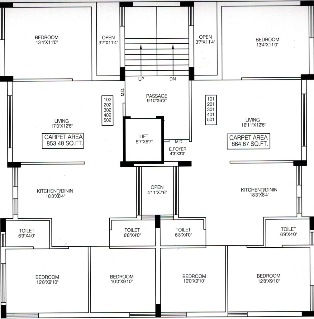 Floor Plan of Everest Dream in Mavdi, Rajkot - Image 420308