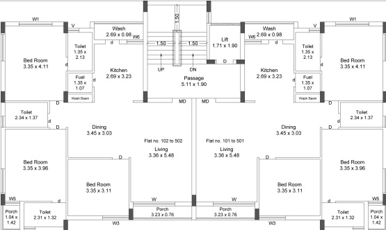 Floor Plan of Flora West in Mavdi, Rajkot - Image 420313