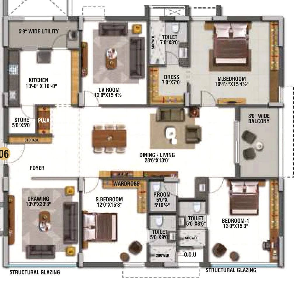 3 BHK Flat in Gcon The Prime in Dwaraka Nagar, Visakhapatnam - Image 925397