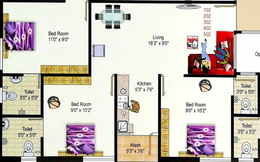 2 BHK Flat in Vision Fortune Heights in Mavdi, Rajkot - Image 925390