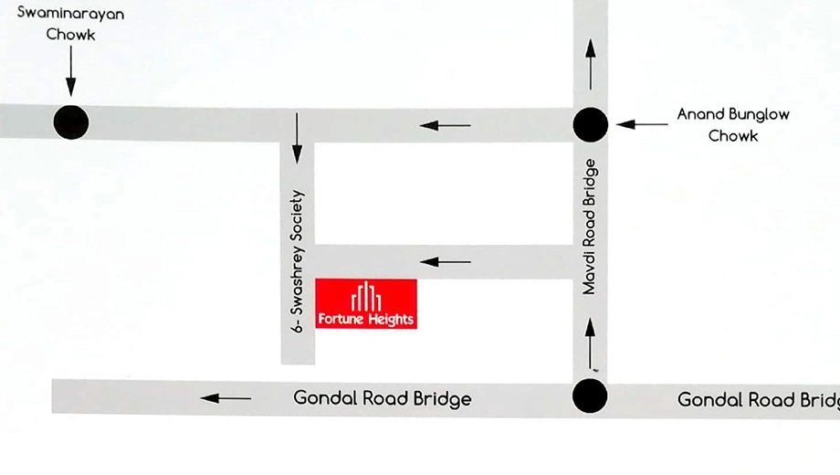 Location of Vision Fortune Heights in Mavdi, Rajkot - Image 420318