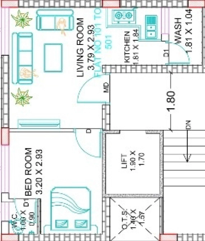 1 BHK Flat in Keyur Het Flat in Mavdi, Rajkot - Image 925391