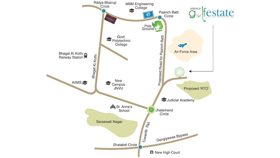Location of Unique Golf Estate in Jhalamand, Jodhpur - Image 420592