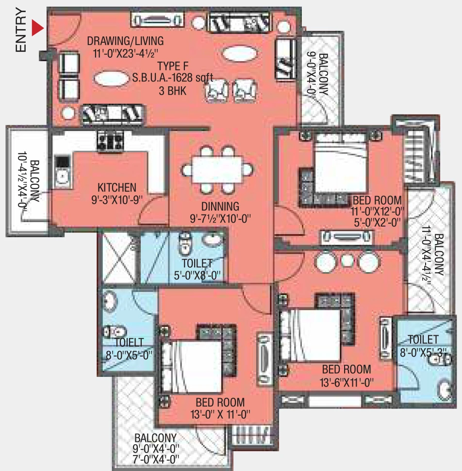 3 BHK Flat in Unique Green Acres in Chaukhan, Jodhpur - Image 925478