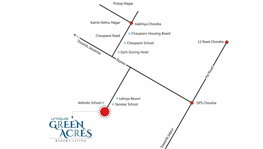 Location of Unique Green Acres in Chaukhan, Jodhpur - Image 420607