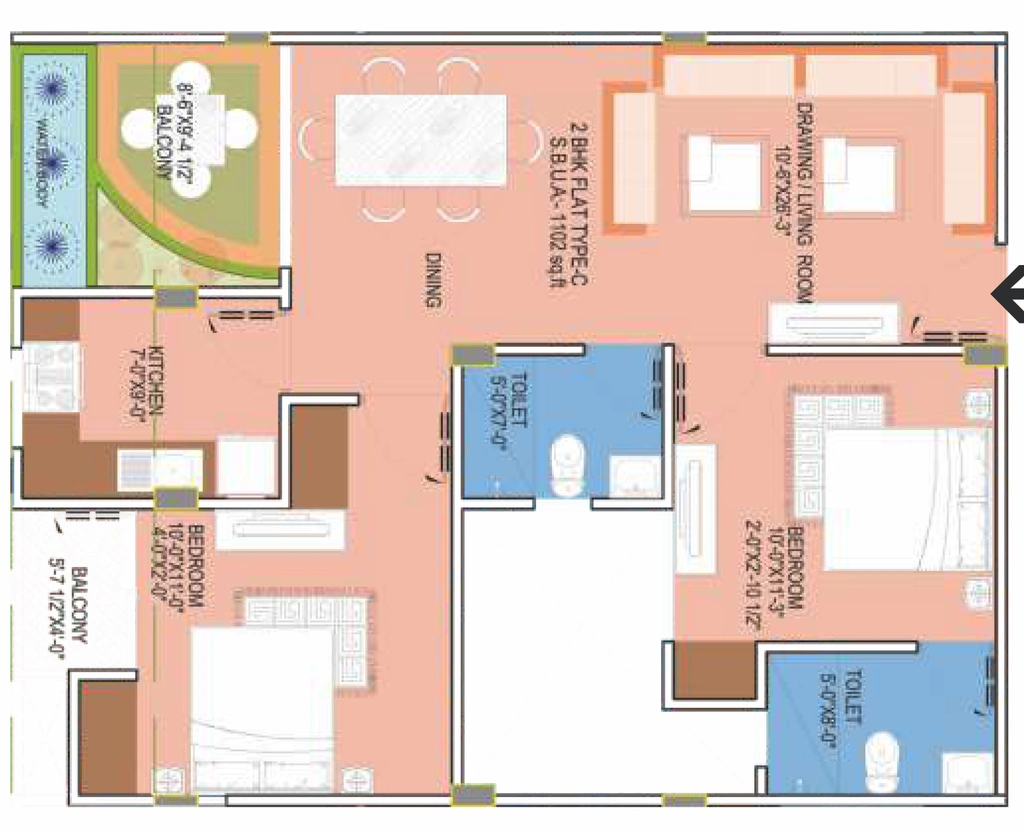 2 BHK Flat in Unique Solitaire in null, Jodhpur - Image 925479