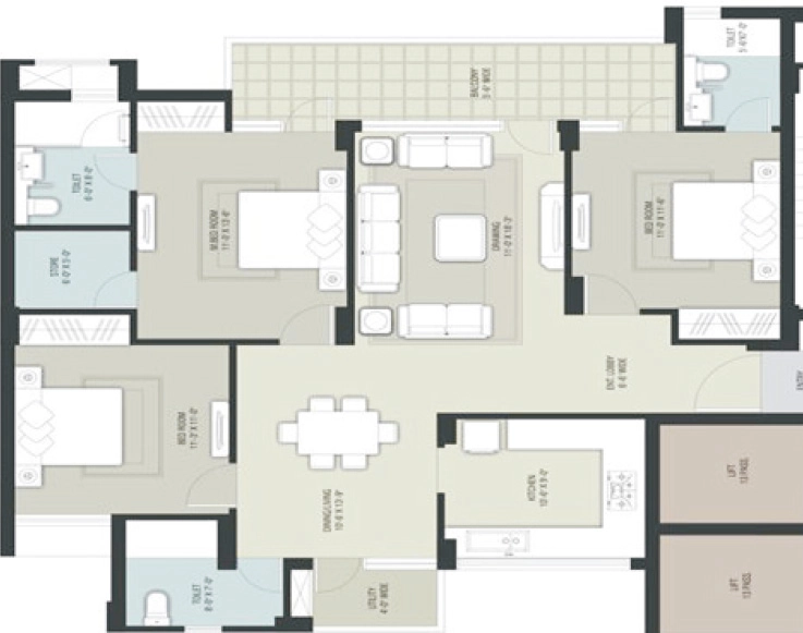 3 BHK Flat in Veetrag City in Bhadu Market, Jodhpur - Image 925483