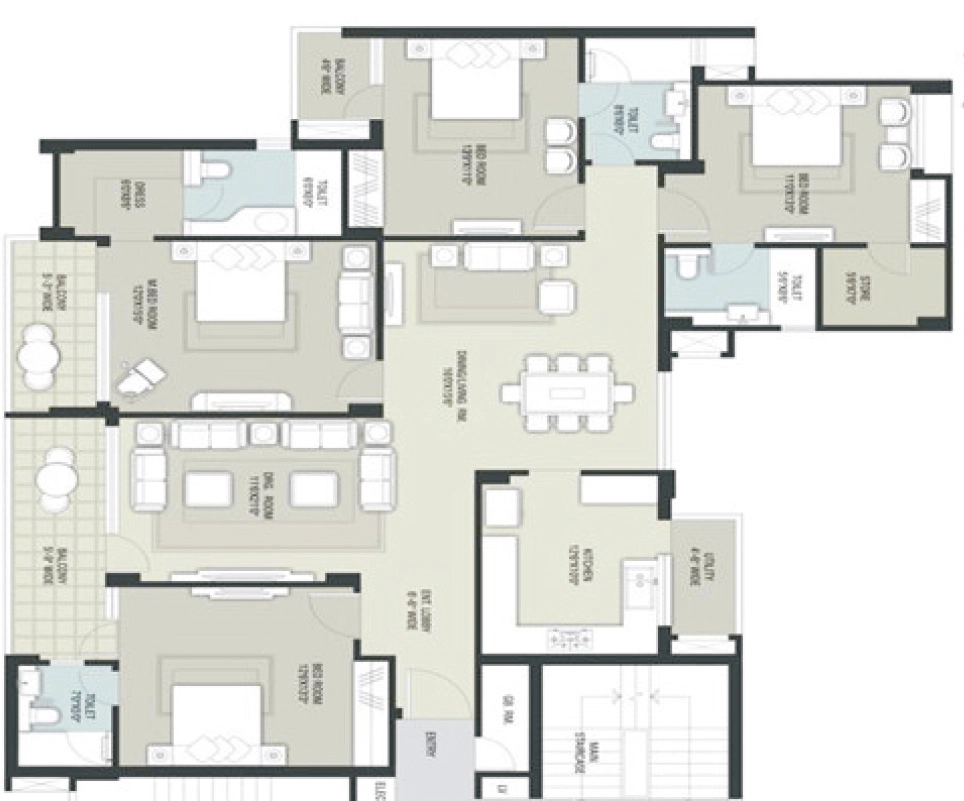 4 BHK Flat in Veetrag City in Bhadu Market, Jodhpur - Image 925485