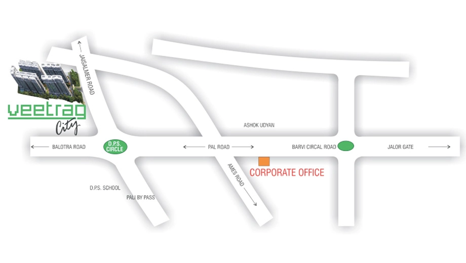 Location of Veetrag City in Bhadu Market, Jodhpur - Image 420628