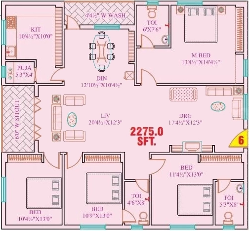 4 BHK Flat in Garuda Crest in Gunadala, Vijayawada - Image 925427