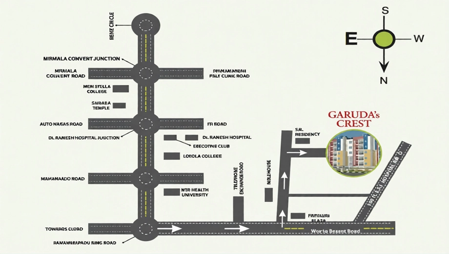 Location of Garuda Crest in Gunadala, Vijayawada - Image 420435