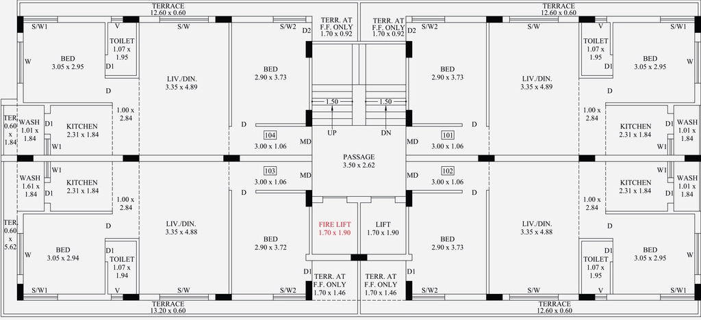 Floor Plan of Hightech Hitech Satyam City in Mavdi, Rajkot - Image 420447