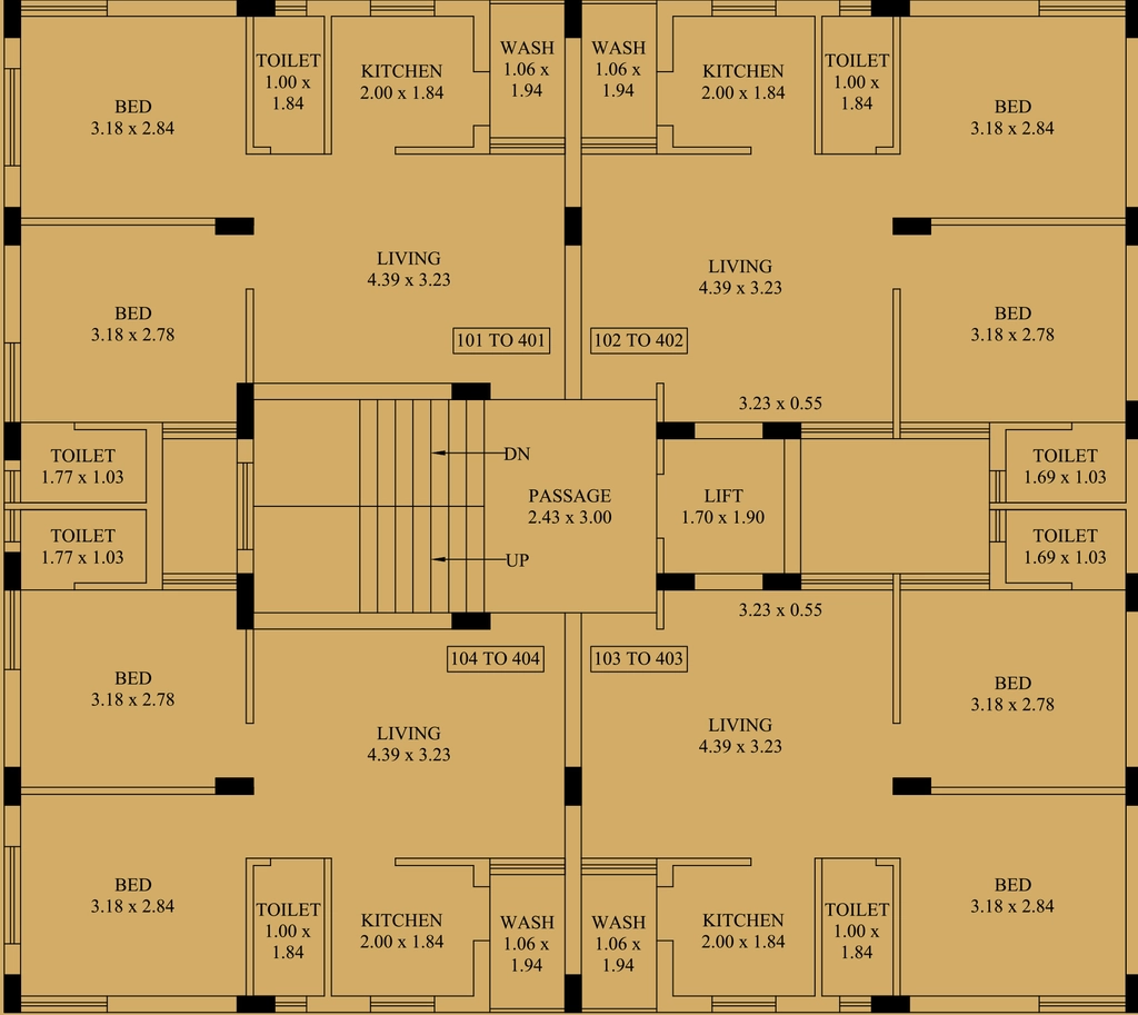 Floor Plan of JD Jenil Appartment in Mavdi, Rajkot - Image 420487