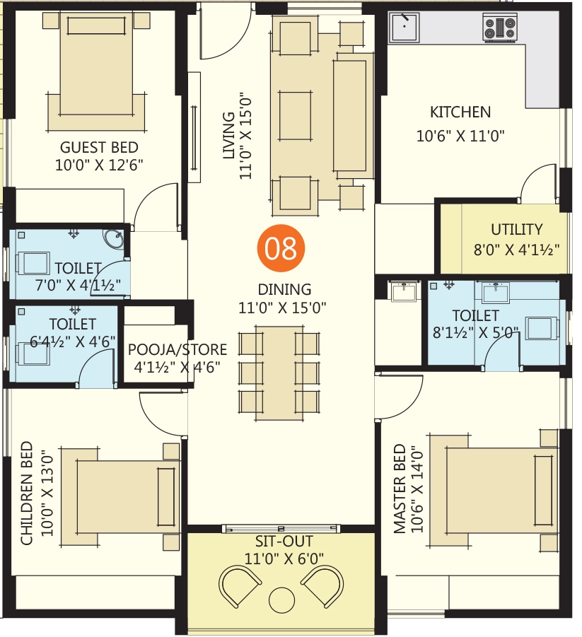 3 BHK Flat in JK Waterfront in Tadepalli, Vijayawada - Image 925439