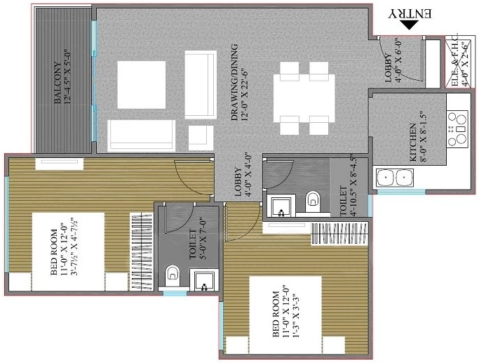 2 BHK Flat in ABL The Kingdom in Kabir Nagar, Jodhpur - Image 925564